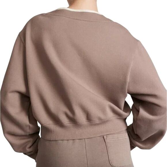 Victoria's Secret PINK Fleece V-Neck Pullover in Iced Coffee, Size XL​ - Picture 3 of 3